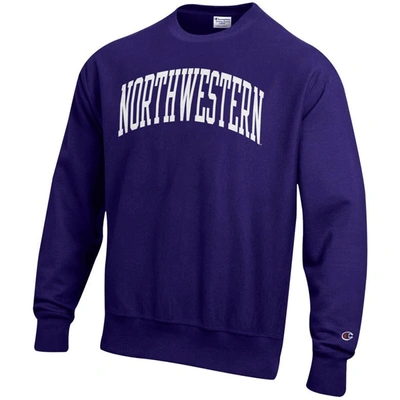 Shop Champion Purple Northwestern Wildcats Arch Reverse Weave Pullover Sweatshirt