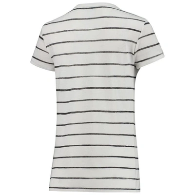 Shop Alternative Apparel White North Carolina Tar Heels Ideal Stripe Tri-blend T-shirt