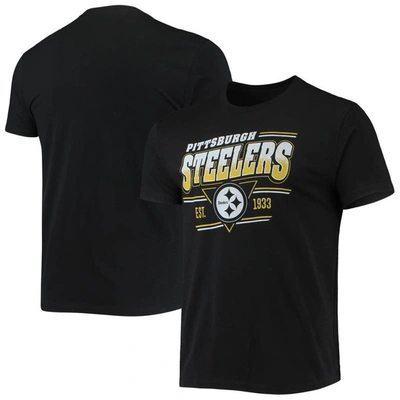 Shop Junk Food Black Pittsburgh Steelers Throwback T-shirt