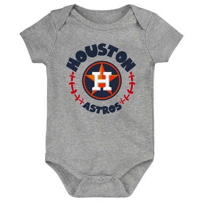 Shop Outerstuff Infant Orange/white/heather Gray Houston Astros Biggest Little Fan 3-pack Bodysuit Set