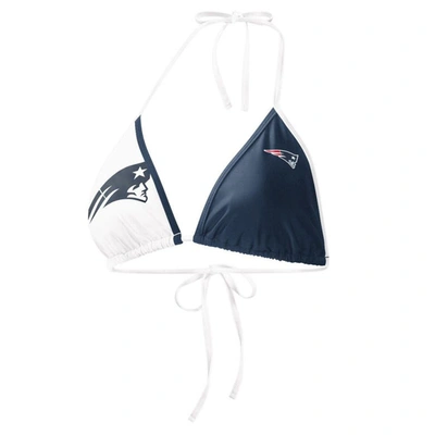 Shop G-iii 4her By Carl Banks Navy/white New England Patriots Play Action Bikini Top