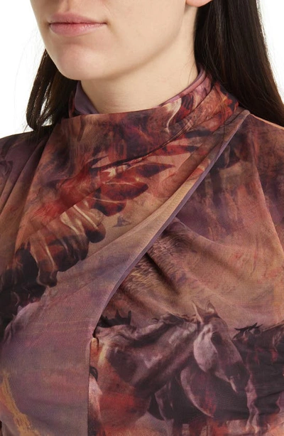 Shop Allsaints Tia Colca Long Sleeve Midi Dress In Canyon Purple