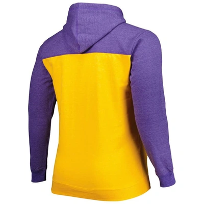 Shop Fanatics Branded Gold/purple Los Angeles Lakers Big & Tall Down And Distance Full-zip Hoodie