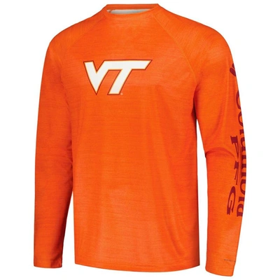 Shop Columbia Orange Virginia Tech Hokies Pfg Terminal Tackle Omni-shade Raglan Long Sleeve T-shirt