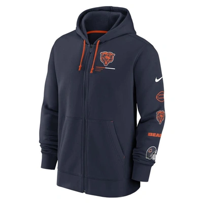 Shop Nike Navy Chicago Bears Surrey Full-zip Hoodie