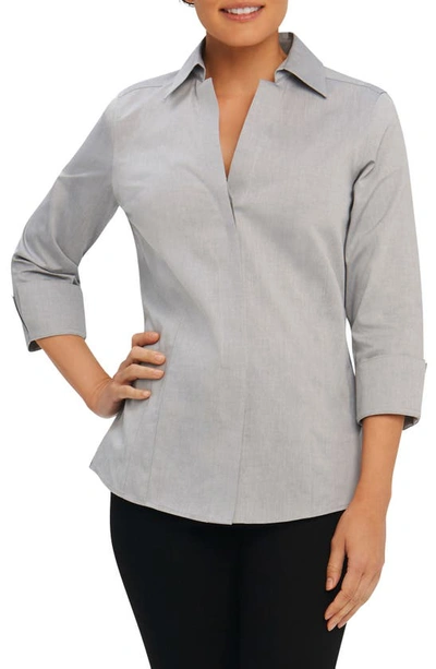 Shop Foxcroft Taylor Fitted Non-iron Shirt In Silver