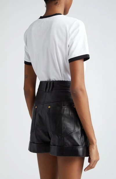 Balmain Logo-print Cotton T-shirt In Gab White/ Black