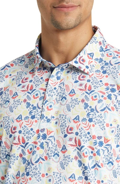 Shop Swannies Clyde Floral Golf Polo In Lemon