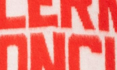 Moncler Red & White Jacquard Sweater In White