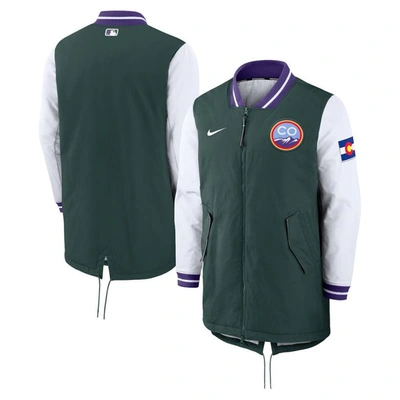 Shop Nike Green Colorado Rockies City Connect Full-zip Dugout Jacket