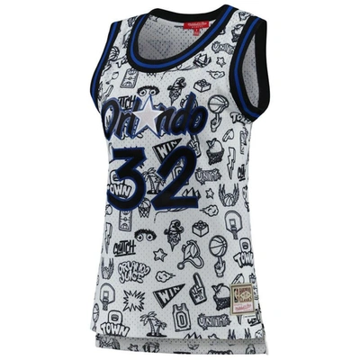 Shop Mitchell & Ness Shaquille O'neal White Orlando Magic 1994 Doodle Swingman Jersey