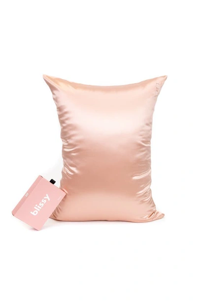 Shop Blissy Mulberry Silk Pillowcase In Rose Gold