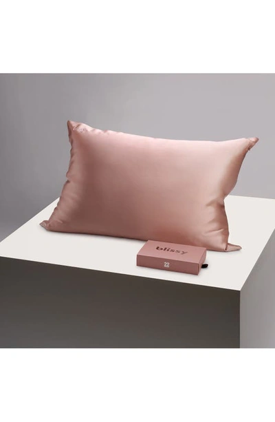 Shop Blissy Mulberry Silk Pillowcase In Rose Gold