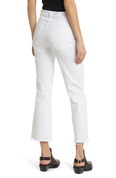 Shop Le Jean Bella Raw Hem Crop Flare Jeans In White