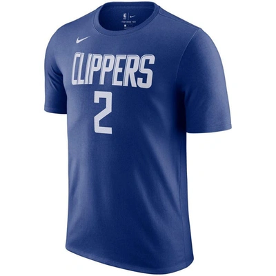 Shop Nike Kawhi Leonard Royal La Clippers Name & Number T-shirt