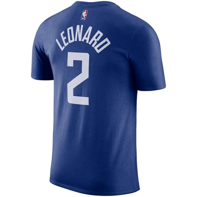Shop Nike Kawhi Leonard Royal La Clippers Name & Number T-shirt