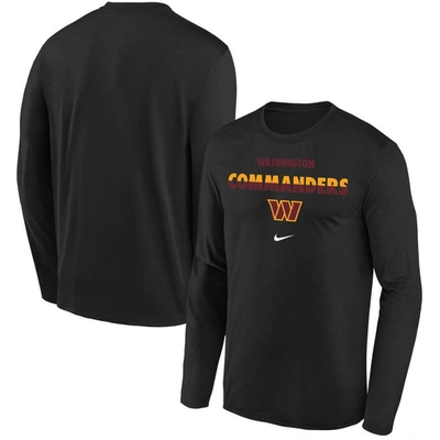 Shop Nike Youth  Black Washington Commanders Team Color Split Long Sleeve T-shirt