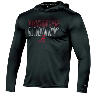 Shop Champion Black Alabama Crimson Tide Impact Long Sleeve Hooded T-shirt