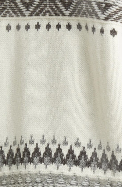 Shop Lucky Brand Fair Isle Wool Blend Crewneck Sweater In Whisper White Multi