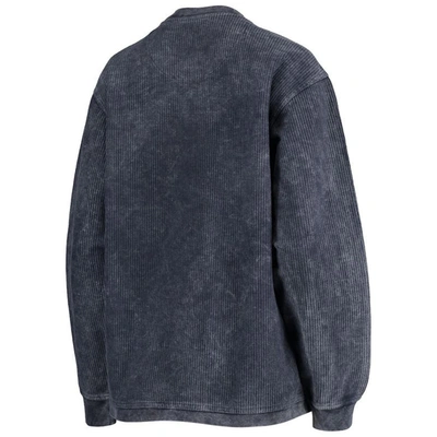 Shop Pressbox Navy Gonzaga Bulldogs Comfy Cord Vintage Wash Basic Arch Pullover Sweatshirt