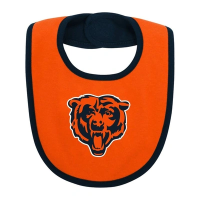 Shop Outerstuff Newborn & Infant Navy/orange Chicago Bears Home Field Advantage Three-piece Bodysuit, Bib & Booties 