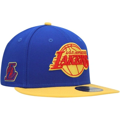 Shop New Era Blue Los Angeles Lakers Side Patch 59fifty Fitted Hat