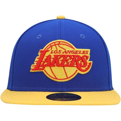 Shop New Era Blue Los Angeles Lakers Side Patch 59fifty Fitted Hat