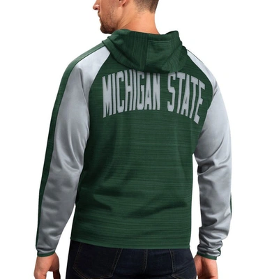 Shop G-iii Sports By Carl Banks Green Michigan State Spartans Neutral Zone Raglan Full-zip Track Jacket H