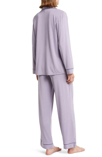 Shop Eberjey Gisele Jersey Knit Pajamas In Delphinium/ Nightshadow Blue