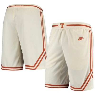 Shop Nike Cream Texas Longhorns Retro Replica Performance Basketball Shorts