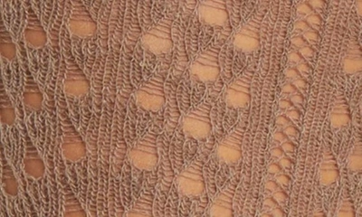 Shop Oroblu Open Knit Tights In Toffee-melange