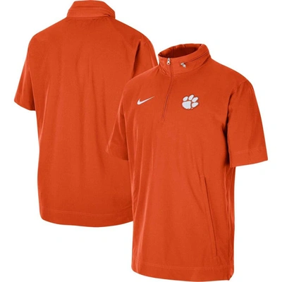 Shop Nike Orange Clemson Tigers Coaches Half-zip Short Sleeve Jacket