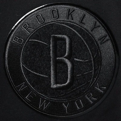 Shop Pro Standard Brooklyn Nets Triple Black Gloss Logo Shorts