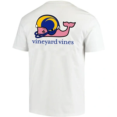 Shop Vineyard Vines White Los Angeles Rams Team Whale Helmet T-shirt