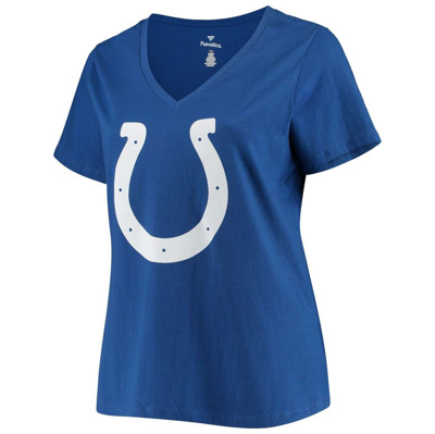 Fanatics Jonathan Taylor Royal Indianapolis Colts Plus Size Fair Catch Name & Number V-neck T-shirt In Royal