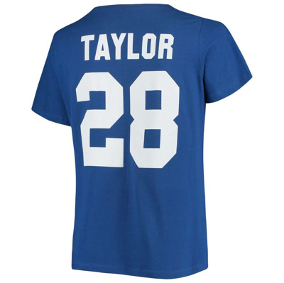 Fanatics Jonathan Taylor Royal Indianapolis Colts Plus Size Fair Catch Name & Number V-neck T-shirt In Royal