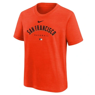 Shop Nike Youth   Orange San Francisco Giants Authentic Collection Early Work Tri-blend T-shirt