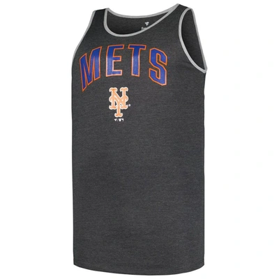 Shop Profile Heather Charcoal New York Mets Big & Tall Arch Over Logo Tank Top