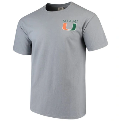 Shop Image One Gray Miami Hurricanes Comfort Colors Campus Scenery T-shirt