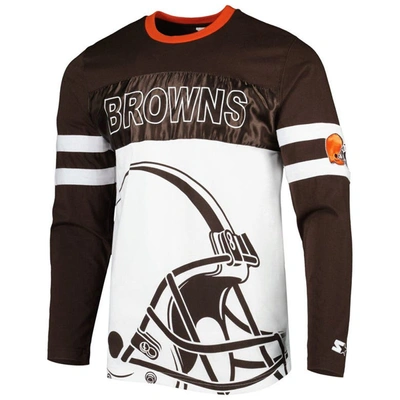 Shop Starter Brown/white Cleveland Browns Halftime Long Sleeve T-shirt