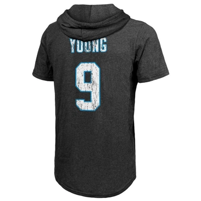 Majestic Threads Bryce Young Black Carolina Panthers Player Name & Number Tri-blend Slim Fit Hoodie In Black