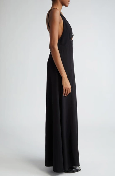 Shop Rabanne Deep V-neck Cutout Maxi Dress In Black