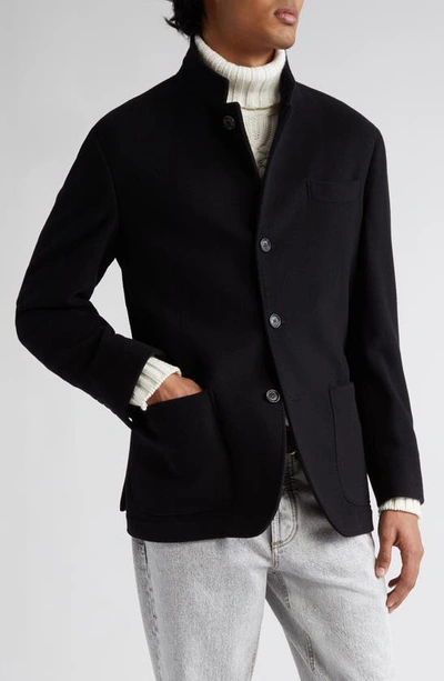 Shop Brunello Cucinelli Cashmere Hybrid Jacket In Black