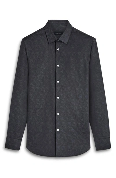 Shop Bugatchi Julian Shaped Fit Print Button-up Shirt In Black