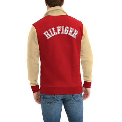 Shop Tommy Hilfiger Scarlet/gold San Francisco 49ers Aiden Quarter-zip Sweatshirt