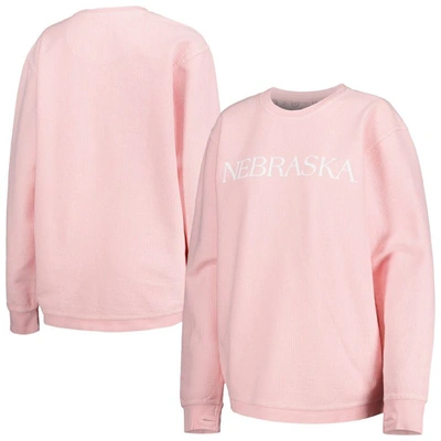 Shop Pressbox Pink Nebraska Huskers Comfy Cord Bar Print Pullover Sweatshirt