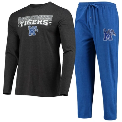 Shop Concepts Sport Royal/heathered Charcoal Memphis Tigers Meter Long Sleeve T-shirt & Pants Sleep Set
