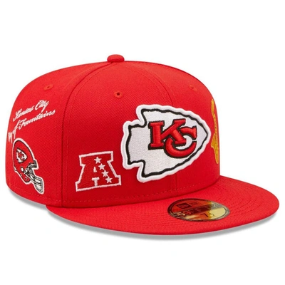 Shop New Era Red Kansas City Chiefs Team Local 59fifty Fitted Hat