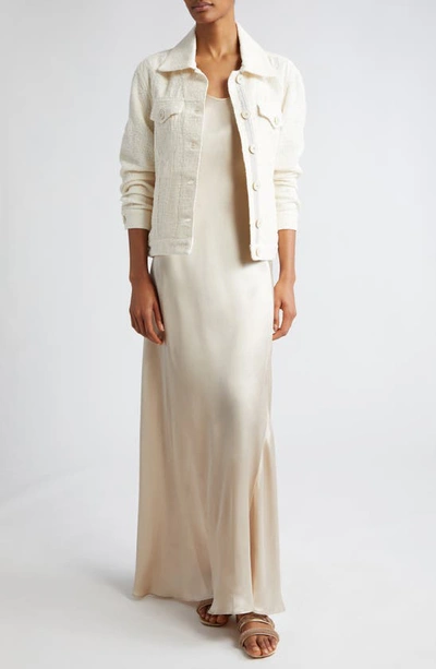 Eleventy Silk Charmeuse Slip Dress In Sand