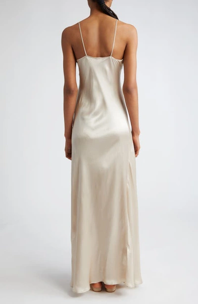Eleventy Silk Charmeuse Slip Dress In Sand